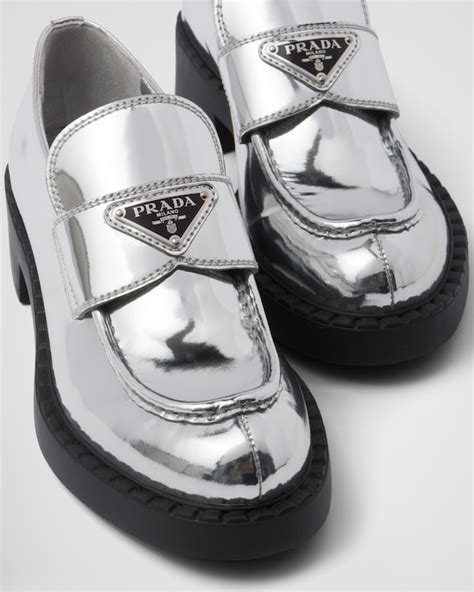 prada loafers silver|prada loafers heels.